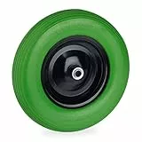 Relaxdays Ruote Carriola 4.80 4.00-8, Gomma Piena con Cerchione in Acciaio, da Carrello, Carico Fino 120 kg, Verde Nero