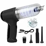 MELLYD Mini Aspirapolvere Professionale, Alta Potenza 12000pa E Ricarica USB Aspiratore Briciole Alta Sicurezza Soffiatore, per Auto, Casa, Ufficio,Black