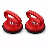 Hwtcjx 2 Pezzi Ventose, Ventosa Carrozzeria, Ventosa Piastrelle, Ventosa, Estrattore per Vetro Professionale, Sollevatore, Pinza, per Vetro, Piastrelle in Ceramica (Rosso, D115mm)