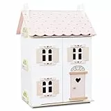 Le Toy Van - H124 - Casa delle bambole Rose Heart in legno certificato FSC, 3 anni, per bambina, 2 piani, l 44 x p 36 x h 66 cm, con persiane, finestre e porte apribili, gioco Montessori ecologico