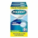 Polident Intensa Freschezza, Pulitore quotidiano per Protesi Dentale con Agente Antibatterico, pacco da 2x108 Compresse