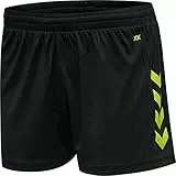 hummel Hmlcore Xk Poly Shorts Donna Pantaloncini, Nero/Lime Popsicle, S