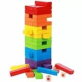Torre Magica Colorata Impilabile in Legno Blocchi di Costruzione Gioco Educativi da Tavolo per Famiglie Adulti Bambine Regalo per Bambini 3 4 5 6 7 Anni Gioco di Abilità 54 Pezzi