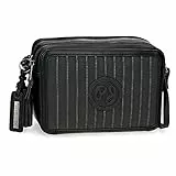 Pepe Jeans Borsa a tracolla da donna 2c.pjl Luggage - Messenger Bag, Nero/Bianco, Taglia unica, Borsa a tracolla a due scomparti