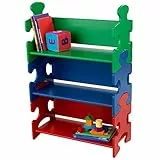 KidKraft Scaffale Portaoggetti Libreria Puzzle in Legno per Bambini, Mobile Porta Giochi Bambini, Mobili per Cameretta e Sala Giochi per Bambini, 14400