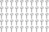 Juliyeh 100 perni a vite con occhielli filettati a vite, mini ganci a vite in acciaio inox argento, per creazione di gioielli fai da te, 10 mm x 4 mm (45)