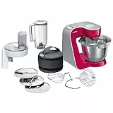 Bosch MUM5 Impastatrice Planetaria - Robot da Cucina Multifunzione, 1000 W, 7 Velocità, Ciotola in Acciaio Inox da 3,9 l, Gancio Impasti Duri, Fruste per Impasti Morbidi e per Montare, Taglierina
