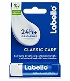 Labello Classic Care Balsamo Labbra 5.50 ml, Burrocacao labbra classico fondente sulle labbra, Lip balm con burro di karité idratante fino a 24 ore, Senza oli minerali e paraffine