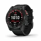 Garmin fenix 7X Solar, smartwatch da avventura di grandi dimensioni, con capacità di ricarica solare, robusto orologio da esterno con GPS, touchscreen, funzioni di salute e benessere, grigio ardesia