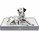 EMPSIGN Cuscino per Cane Grande, Materassino Impermeabile per Cani Taglia Grande Tappeto Cane Cuscino Cane Sfoderabile Lavabile, 106x71x7,5cm, Grigio