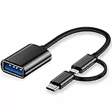 iJiZuo 2 in 1 OTG Adattatore USB C/Micro a USB, USB C a USB Femmina, Cavo OTG Compatibile con iMac Android Google Samsung Galaxy e Plus