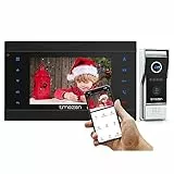 TMEZON Videocitofono WiFi,Kit Video Citofono Smart Monofamiliare,1080P 7’’ LCD IP Monitor a colori con Campanello Telecamera Esterno Cablata,Registra Video/Foto,Visione Notturna,APP Accesso Remoto