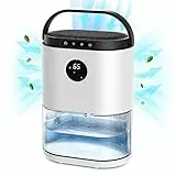 CONOPU DH-CS02 Deumidificatore Portatile, 2300 ml, Per Camera da Letto, Sbrinamento Automatico, Spegnimento Automatico, Controllo dell'umidità in 3 Modalità, Bianco