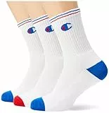 Champion Core Multicolor 3PP Crew, Calze Unisex - Adulto, Bianco, 39-42 ( pacco da 3)