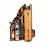 ASSYA Macchina da Canottaggio in Legno, Attrezzatura da Fitness Pieghevole per Interni, Corpo in Legno, Regolazione della Resistenza all'Acqua, Visualizzazione Dati, Fitness scientifico