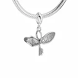 Harry Potter The Carat Shop - Portachiavi volante ufficiale in argento Sterling con ciondolo a forma di ala rotta, Argento sterling
