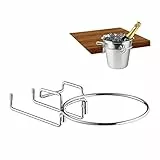 Relaxdays Supporto da Tavolo, Porta Secchiello per Vino, Diametro 18 cm, Salvaspazio, Porta Cestello in Ferro, Argento