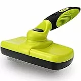 Pecute Spazzola per Cani, Pulizia Cani Accessori, Denti Lisci in Acciaio Inossidabile con Un Angolo di 135°, Facile da Pulire, Adatto a Cani da Media e Grande con Mantelli Lunghi e Densi