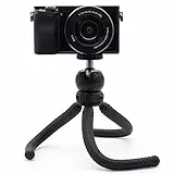MyGadget Mini Treppiede Reflex e Mirrorless – Tripod Octopus Portatile con Testa a Sfera – Cavalletto Fotocamera Digitale per Canon, Nokia, Sony – Nero