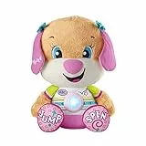 Fisher-Price - Sorellina di Cagnolino Gigante, Grande Peluche Musicale Ridi e Impara Edizione italiana con Luci, Suoni, Canzoni, Frasi e Tecnologia Smart Stages, Giocattolo per Bambini 18+ Mesi, HGW88