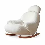 MACIUM Divani per Soggiorno Poltrona for divano in velluto di agnello Soggiorno nordico Sedia a dondolo bianca for il tempo libero Divano pigro singolo minimalista moderno Divano per Home Theater