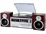 Trevi - Sistema Stereo Giradischi con Ricevitore Digitale DAB/DAB+ Bluetooth Encoding lettura di dischi in vinile a 33, 45 e 78 giri con connessione wireless senza fili Bluetooth