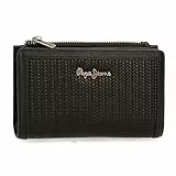 Pepe Jeans Portafoglio Lena con Porta Carte Nero 17x10x2 cm Pelle Sintetica