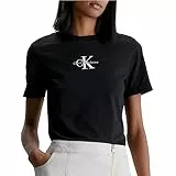 Calvin Klein Jeans Maglietta Monologo Slim Fit S/S, CK Black, XS Donna