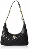 GUESS Giully-Borsa a Tracolla con Zip, Superiore Donna, Nero, Taglia Unica