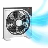 Innoliving INN-505 Ventilatore Box | Flusso d'aria diretto o elicoidale | Rotazione 360° griglia frontale | 5 pale | Maniglia trasporto | 3 velocità | Timer 0-60 min | 45W Potenza | 220-240V