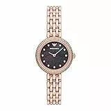 Emporio Armani Orologio donna, movimento a due lancette, cassa in acciaio inossidabile oro rosa 30 mm con bracciale in acciaio inossidabile, AR11432