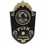 Zerodis Decorazione appesa alla Porta del Campanello con Un Occhio di Halloween con bulbo oculare in Acciaio Inossidabile (7,1 x 4,3 Pollici)(Nero)