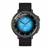 Aliwisdom Smartwatch per Uomo Donna, Display AMOLED da 1.6’’ Smart Watch Rotondo con chiamate Bluetooth e promemoria Whatsapp, Fitness Tracker Impermeabile Orologio sport per iPhone Android (Nero)