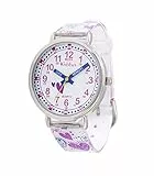 Kiddus Orologio Educativo per Bambini. Da Polso, Analogico. Con Esercizi per Imparare a Leggere l’Ora. Facilità di Lettura dell’Ora. Maniglie scritte. Cuori