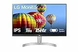 LG 27ML60SP Monitor 27' Full HD LED IPS, 1920x1080, 1ms, AMD FreeSync 75Hz, Audio Stereo 10W, 2x HDMI 1.4 (HDCP 1.4), VGA, AUX, Schermo Antiriflesso, Flicker Safe, Bianco