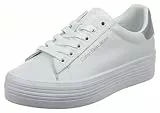 Calvin Klein Vulc Flatform Laceup Nuovo Refl Wn, Sneaker Vulcanizzata Donna, Bianco Brillante Riflettente, 37 EU
