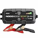NOCO Boost Sport GB20, Booster di Avviamento Auto UltraSafe da 500A, Avviatore di Emergenza 12V, Caricatore Portatile, Cavi di Avviamento Batteria per Motori a Benzina da 4,0L