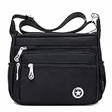 pinsheng Borsa A Tracolla Da Donna Borsa A Tracolla Da Donna Borsa Da Viaggio Impermeabile In Nylon Nera