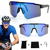 Comius Sharp Occhiali da Ciclismo, Occhiali da Sole Sportivi Polarizzati, Uv400 Antivento e Antiappannamento Anti Uv Occhiali, per Ciclismo, Corsa, Pesca, Guida, Sport All'aperto (Blu)