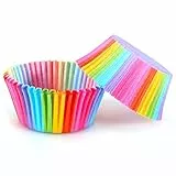 AYNEFY Fodere per Cupcake Tazze Carte per Uso Alimentare Involucri da Forno per Carta Sfusa Festa Festa Nessun Odore Inchiostri Sicuri e Muffin a Prova di Grasso Cupcakes 100 Pezzi