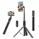 ATUMTEK Bastone Selfie 140cm, Treppiede Smartphone con Telecomando Bluetooth Ricaricabile, Selfie Stick Treppiede Estensibile in Alluminio, Compatibile con iPhone, Samsung e Telefoni Android