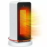 Stufetta Elettrica da Bagno Ninonly 1200W Stufetta Elettrica da Bagno Basso Consumo 90°Oscillazione e 6 Impostazioni di Temperatura Stufetta Protenzione Anti-surriscaldamento Bianco