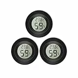 DIFCUL igrometro termometro ambiente, termometro ambiente interno, Mini LCD Misuratori di umidità digitale a forma rotonda per Monitor di Temperatura e Umidità, per Casa, Rettile, Ufficio