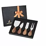 JLIAN MIOR Squisito set di 4 coltelli da formaggio, collezione completa di coltelli da formaggio in acciaio inox, ideale per regalo (Confezione regalo in quattro pezzi A)