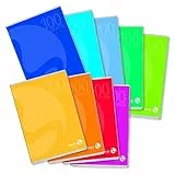 BM BeMore – Centus 0101036 – Quaderno Formato A4 – Rigatura 10mm – Quadretti 1 cm – Carta 100 g/mq – 9 Colori Assortiti – Confezione Quaderni da 12 Pezzi