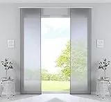 Gardinenbox - Set di 2 Tende a Pannello Nizza in semivoile/Voile di Cotone Trasparente, con Binario di Scorrimento e Asta, 100% Poliestere, 254 x 60 cm (Altezza x Larghezza), Colore: Grigio