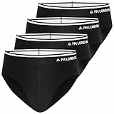 FM London (Confezione da 4) Slip in Bambù da Uomo - Slip Intimo Confortevole con Cintura Senza Etichetta - Boxer Elasticizzati Senza Apertura Frontale - Multipack, Nero, L