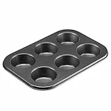 Westmark Teglia per muffin, Per 6 muffin, Rivestimento antiaderente, Acciaio stampato a freddo, Back Meister, Antracite, 32882270