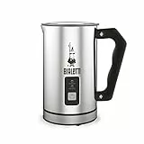 Bialetti Milk Frother Elettrico, Montalatte per Cappuccino, Capacità 150 ml Cappuccino o 300 ml Latte Caldo, Acciaio
