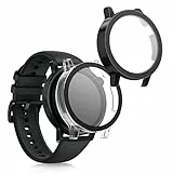 kwmobile 2x Custodia Rigida Smartwatch Compatibile con Huawei Watch GT 3 (42mm) Cover - Case Vetro Temperato Orologio Fitness - nero/trasparente